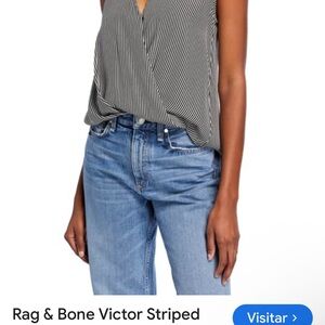 Rag & Bone Black and White Striped Top